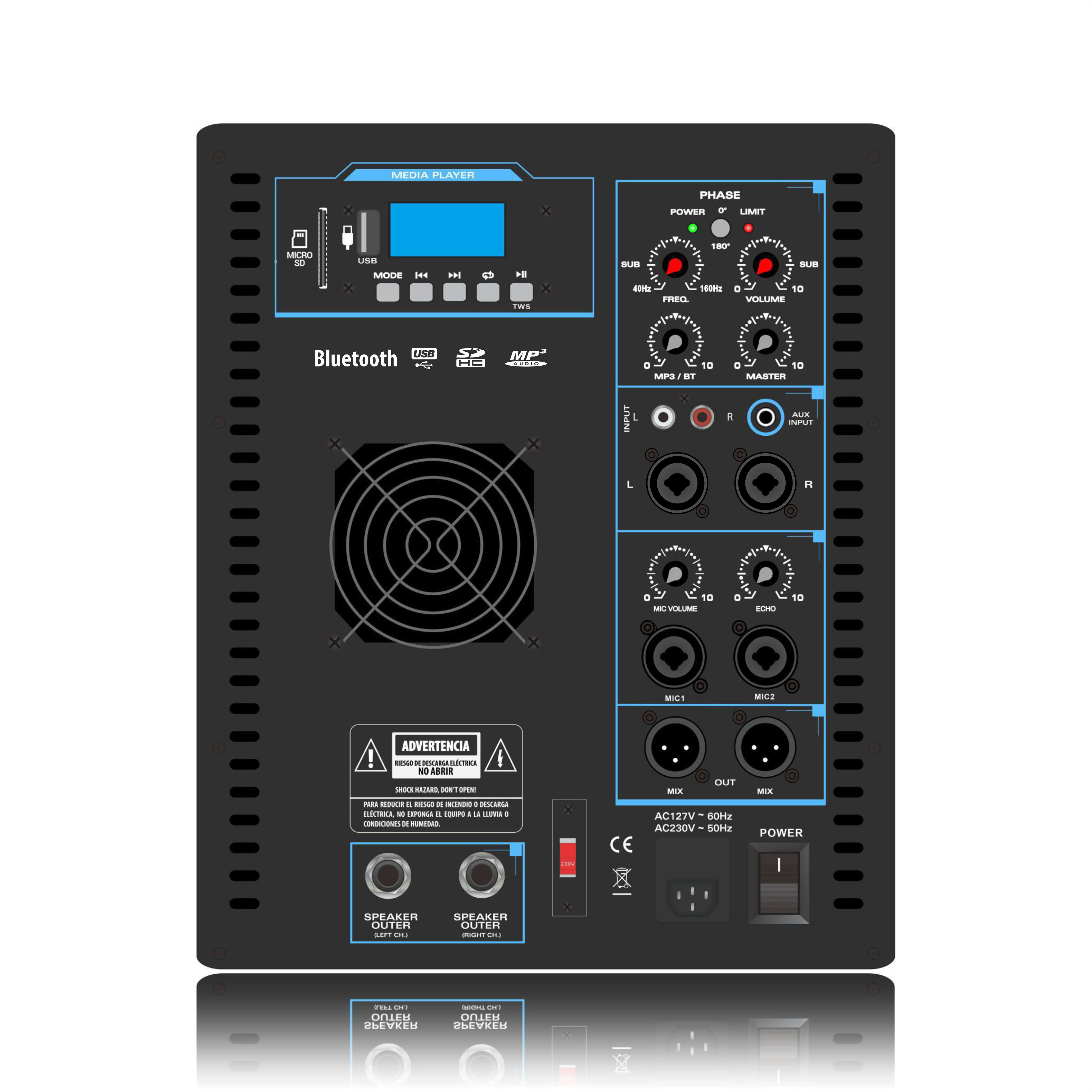 SUB12 Line Array نظام مكبرات الصوت مضخم الطاقة 2.1